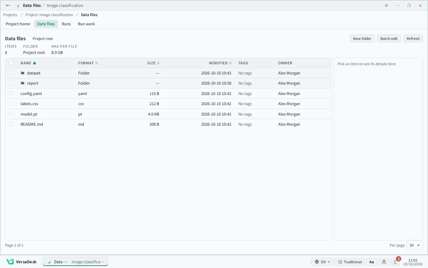 Projects and data